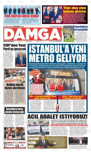 Damga gazetesi 31 Ekim 2026 Cumartesi ilk sayfası