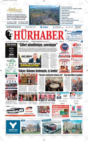 Hürhaber gazetesi 31 Ekim 2026 Cumartesi ilk sayfası