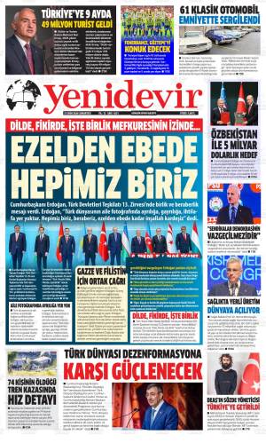 Yeni Devir gazetesi 31 Ekim 2026 Cumartesi ilk sayfası
